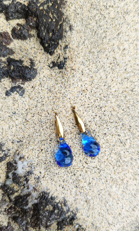 Niebieskie kolczyki krople "Lumea" - bigle