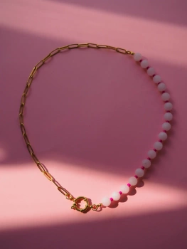 Naszyjnik Kwarc różowy