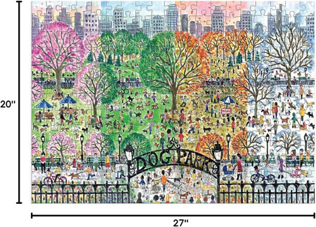 Puzzle Michael Storrings Dog Park in Four Seasons (1000 elementów)