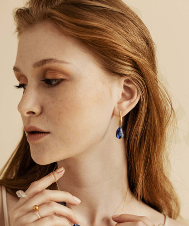 Niebieskie kolczyki krople "Lumea" - bigle