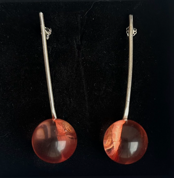 Qźniar kolczyki z różową kulką