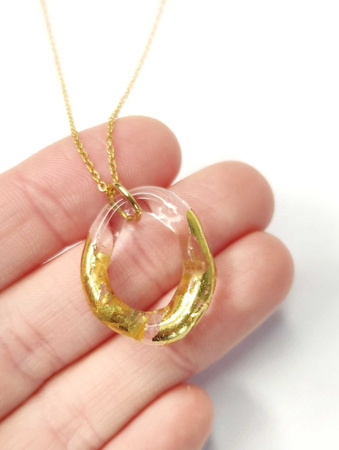 Średni wisior ze złotem "Amorphic"