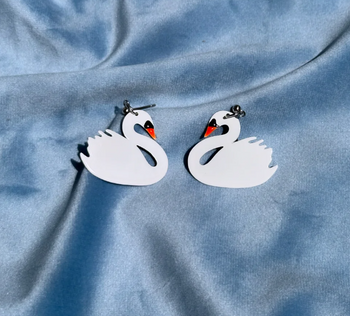 Biszka Kolczyki Łabędzie