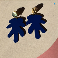 Biszka Kolczyki Statement Earrings Blue