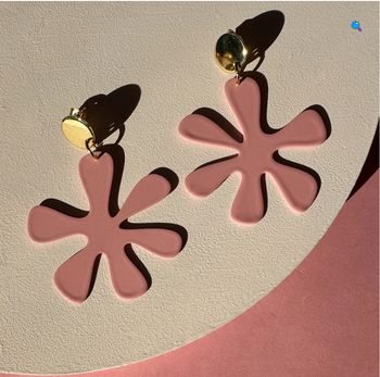 Biszka Kolczyki Statement Earrings Pink