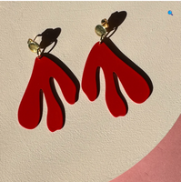 Biszka Kolczyki Statement Earrings Red