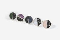 Spinki do mankietów pół na pół granatowe